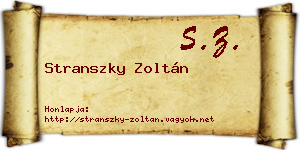 Stranszky Zoltán névjegykártya