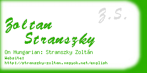 zoltan stranszky business card
